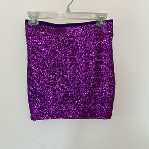Sequin violet mini skirt